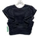 Isabel Marant Etoile Size 42 Black Linen Ruffle Cap Sleeve Ladder Lace Crop Top Black / 42