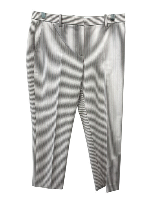 Theory Size 4 White, Green, Orange Cotton Blend Mid Rise Striped Tapered Pants White, Green, Orange / 4