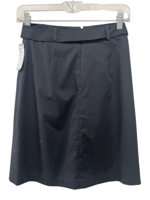 Elie Tahari Size 2 Black Cotton Blend High Rise Ribbon Patch Pocket Skirt Black / 2