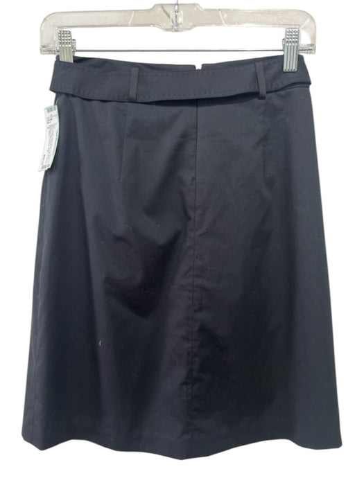 Elie Tahari Size 2 Black Cotton Blend High Rise Ribbon Patch Pocket Skirt Black / 2