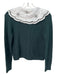 Antonio Melani Size Medium Green & White Acrylic & Wool Blend Collar Sweater Green & White / Medium