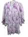 Ganni Size XXS/XS Purple & White Polyester Accordian Pleats V Neck Mini Dress Purple & White / XXS/XS