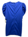 Cinq a Sept Size 2 Blue Cotton Blend Puff Sleeves Button Back Mini Solid Dress Blue / 2