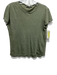 Frame Size XXS Green Linen Cap Sleeve Crew Neck Heathered Top Green / XXS
