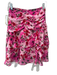 Misa Size XS Pink & Red Viscose floral print Zip Back Ruched Above Knee Skirt Pink & Red / XS