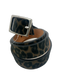 Rag & Bone Black & Brown Leather Leopard Silver Buckle Belts Black & Brown / S