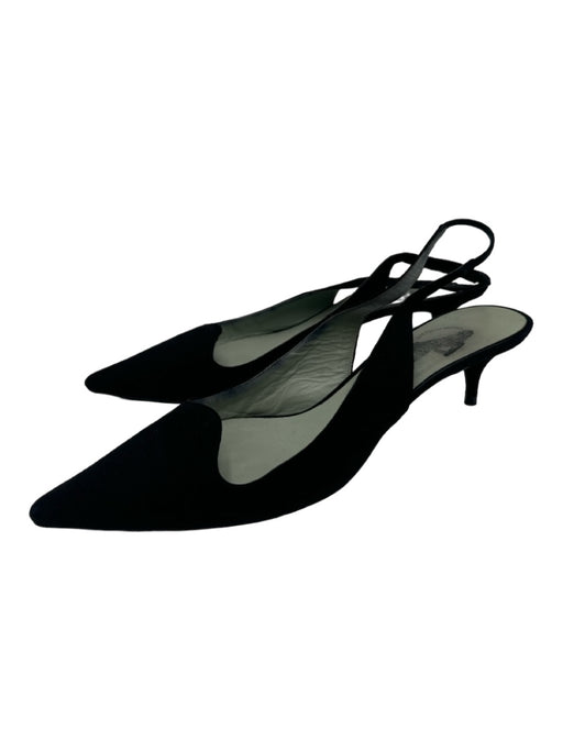 Sigerson Morrison Shoe Size 7.5 Black Suede Slingbacks Pointed Toe Pumps Black / 7.5