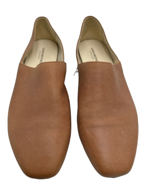 Vagabond Shoe Size 37 Tan Leather Slip On Square Toe Block Heel Flats Tan / 37