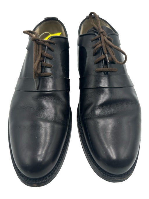 Fausto Santini Shoe Size 37.5 Black Leather Brown Laces Block Heel Shoes Black / 37.5
