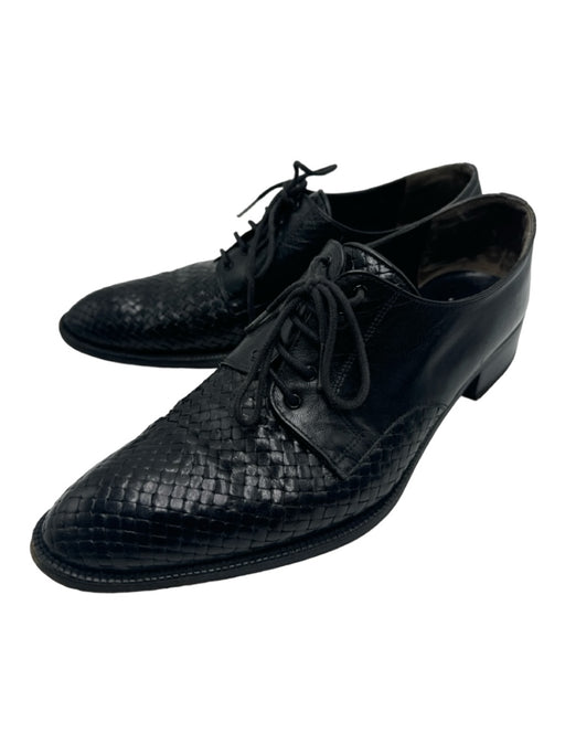 Stephane kelian Shoe Size 5.5 Black Leather Lace Up Weaved Block Heel Shoes Black / 5.5