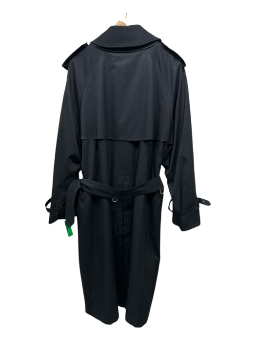 Burberrys Black Cotton Blend Solid Buttons Men's Coat Black / Est XL