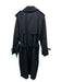 Burberrys Black Cotton Blend Solid Buttons Men's Coat Black / Est XL