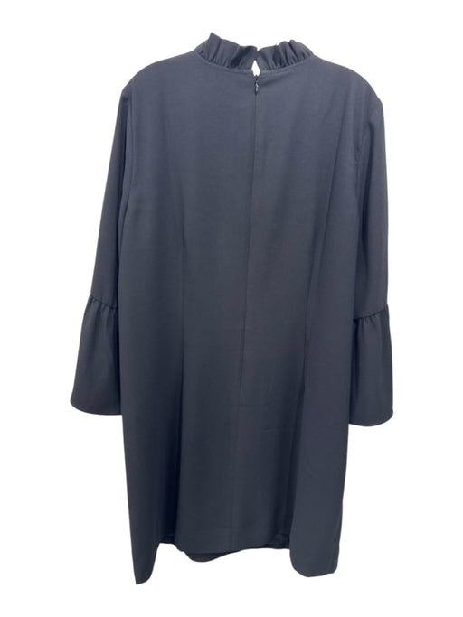 J Crew Size 18 Black Polyester Long Bell Sleeve Ruffle mock neck Dress Black / 18