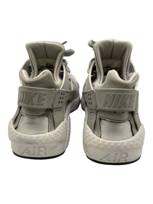 Nike Air Huarache Shoe Size 8.5 Silver & Gray Leather & Textile Lace Up Sneakers Silver & Gray / 8.5
