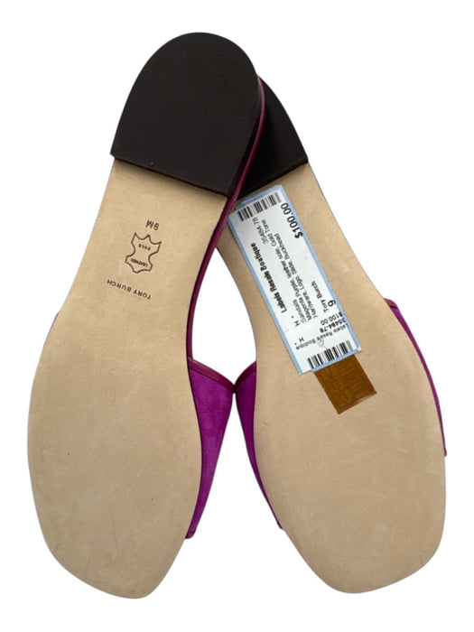 Tory Burch Shoe Size 9 Magenta Purple leather sole Gold Tone Hardware Sandals Magenta Purple / 9