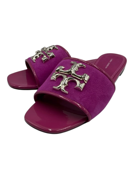 Tory Burch Shoe Size 9 Magenta Purple leather sole Gold Tone Hardware Sandals Magenta Purple / 9