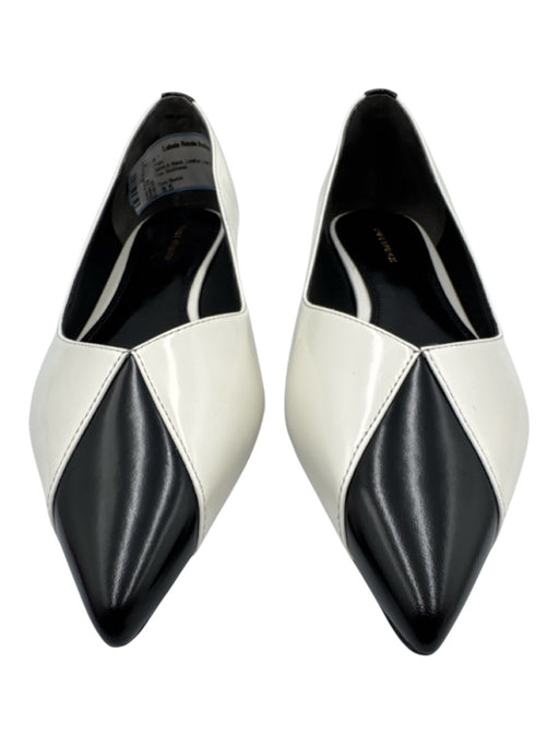 Tory Burch Shoe Size 8.5 White & Black Leather Low Heel Pointed Toe Flats White & Black / 8.5