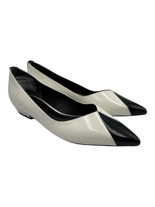 Tory Burch Shoe Size 8.5 White & Black Leather Low Heel Pointed Toe Flats White & Black / 8.5