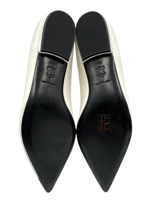 Tory Burch Shoe Size 8.5 White & Black Leather Low Heel Pointed Toe Flats White & Black / 8.5