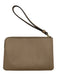 Coach Taupe Leather Logo Zip Wristlet Wallets Taupe