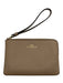 Coach Taupe Leather Logo Zip Wristlet Wallets Taupe