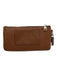 Coach Brown Leather Logo Zip Wristlet Wallets Brown
