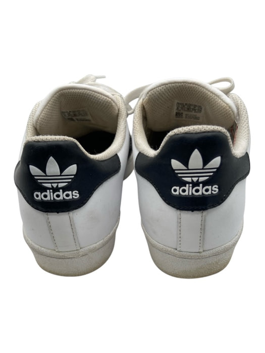 Adidas Shoe Size 38.5 White & Black Leather 3 Stripe Lace Up Cap Toe Sneakers White & Black / 38.5