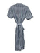 Zara Basic Size Small Blue, Green, & Navy Cotton Short Sleeve Button Front Dress Blue, Green, & Navy / Small