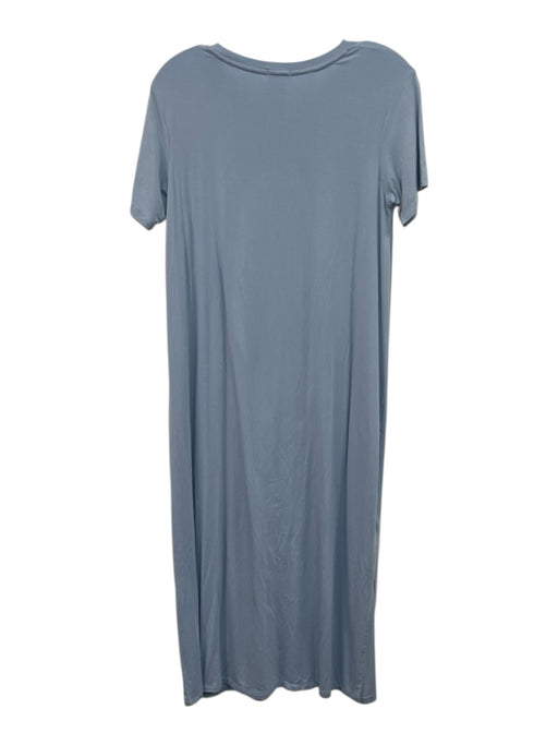 Lake Size Small Light Blue Bamboo Blend Short Sleeve Midi Pajama Dress Light Blue / Small