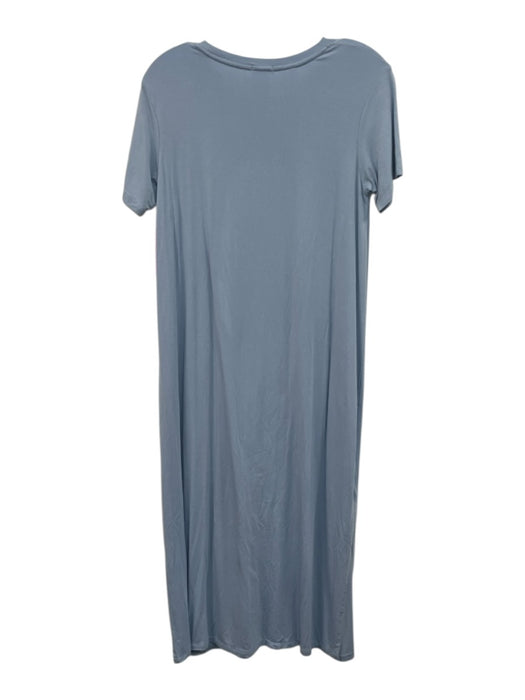 Lake Size Small Light Blue Bamboo Blend Short Sleeve Midi Pajama Dress Light Blue / Small