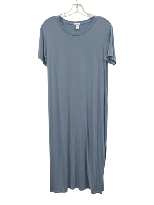 Lake Size Small Light Blue Bamboo Blend Short Sleeve Midi Pajama Dress Light Blue / Small