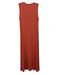 Lake Size Small Orange Bamboo Blend Sleeveless Crew Neck Side Slit Maxi Dress Orange / Small