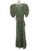 XiRENA Size XS Green, Pink, Blue Cotton Short Sleeve Floral Split Neck Dress Green, Pink, Blue / XS