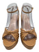 Loeffler Randall Shoe Size 8.5 Tan Brown Leather open toe Twist Knot Pumps Tan Brown / 8.5