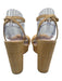 Loeffler Randall Shoe Size 8.5 Beige Straw & Leather Square Open Toe Pumps Beige / 8.5