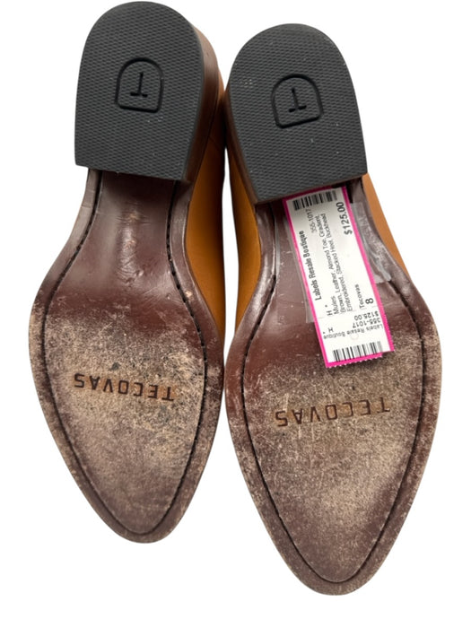 Tecovas Shoe Size 8 Brown Leather Almond Toe Gradient Embroidered Mules Brown / 8