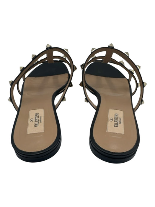 Valentino Garavani Shoe Size 39 Black Leather open toe Rock Studs Cage Sandals Black / 39