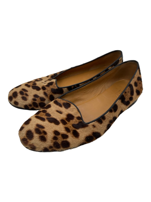 Gucci Shoe Size 38 Tan & brown Pony Hair Piping Animal Print Round Toe Flats Tan & brown / 38