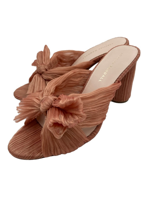 Loeffler Randall Shoe Size 8.5 Peach Fabric Shimmer Knot Detail Round Heel Mules Peach / 8.5