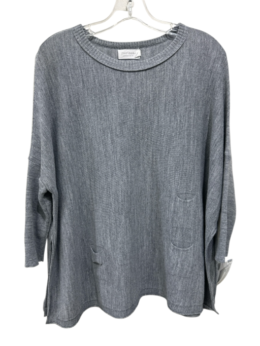 Mersea Size S/M Gray Missing Fabric Tag Heathered Knit 3/4 Sleeve Sweater Gray / S/M