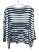 Mersea Size P Gray & navy blue Acrylic Blend Striped Knit 3/4 Sleeve Sweater Gray & navy blue / P