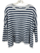 Mersea Size P Gray & navy blue Acrylic Blend Striped Knit 3/4 Sleeve Sweater Gray & navy blue / P