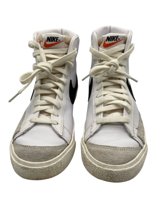 Nike Shoe Size 7 White & Black Leather & Synthetic High Top lace up Logo Shoes White & Black / 7
