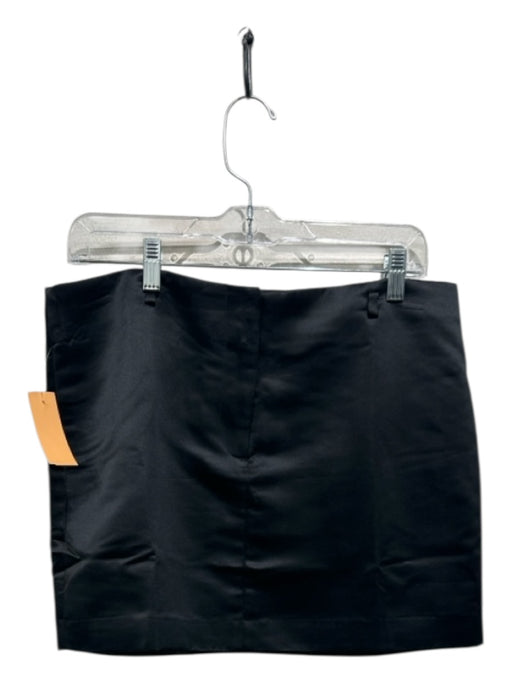 J.Crew Black Label Size 8 Black Polyester Zip & Hook Closure Satin Mini Skirt Black / 8