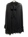 Commense Size M Black Polyester Mesh Overlay Tie Neck Mini Dress Set Black / M