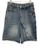 Micas Size M Medium Wash Poly Blend Button Front Whiskering Wide Leg Shorts Medium Wash / M