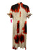 Zara Size M red & cream Cotton Button Front Short Sleeve Midi Dress red & cream / M
