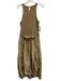 Daily Practice Size M Brown Cotton Mixed Fabric Pockets Sleeveless Dress Brown / M