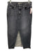Hudson Size 29 Black Wash Cotton Blend Zip & Button Whiskering Front Slit Skirt Black Wash / 29