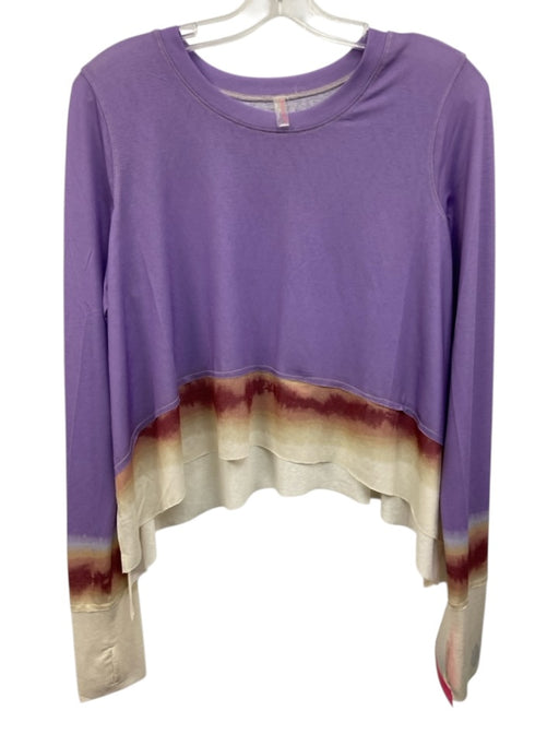 FP Movement Size M Purple & Multi Poly Blend Wide Neck Long Sleeve Top Purple & Multi / M